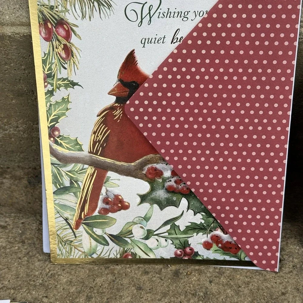 Set Of‎ 5 Christmas Collection Christmas Cards Shiny Holiday Supplies